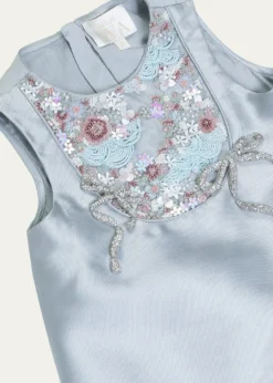 Maison AvaGirl's Seraphine Embellished Crystal Bow Mini Dress, Size 12-14