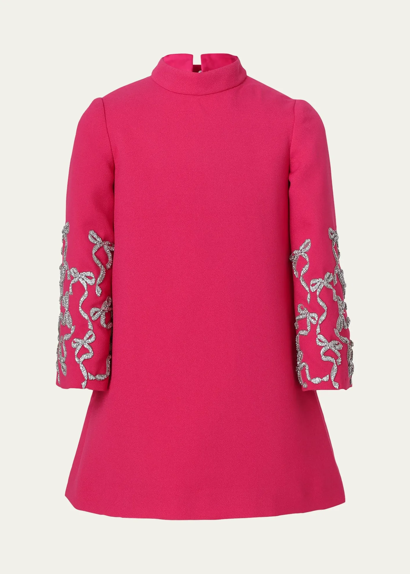 Maison AvaGirl's Charlotte Crystal Bow Crepe Mini Dress, Size 6-10