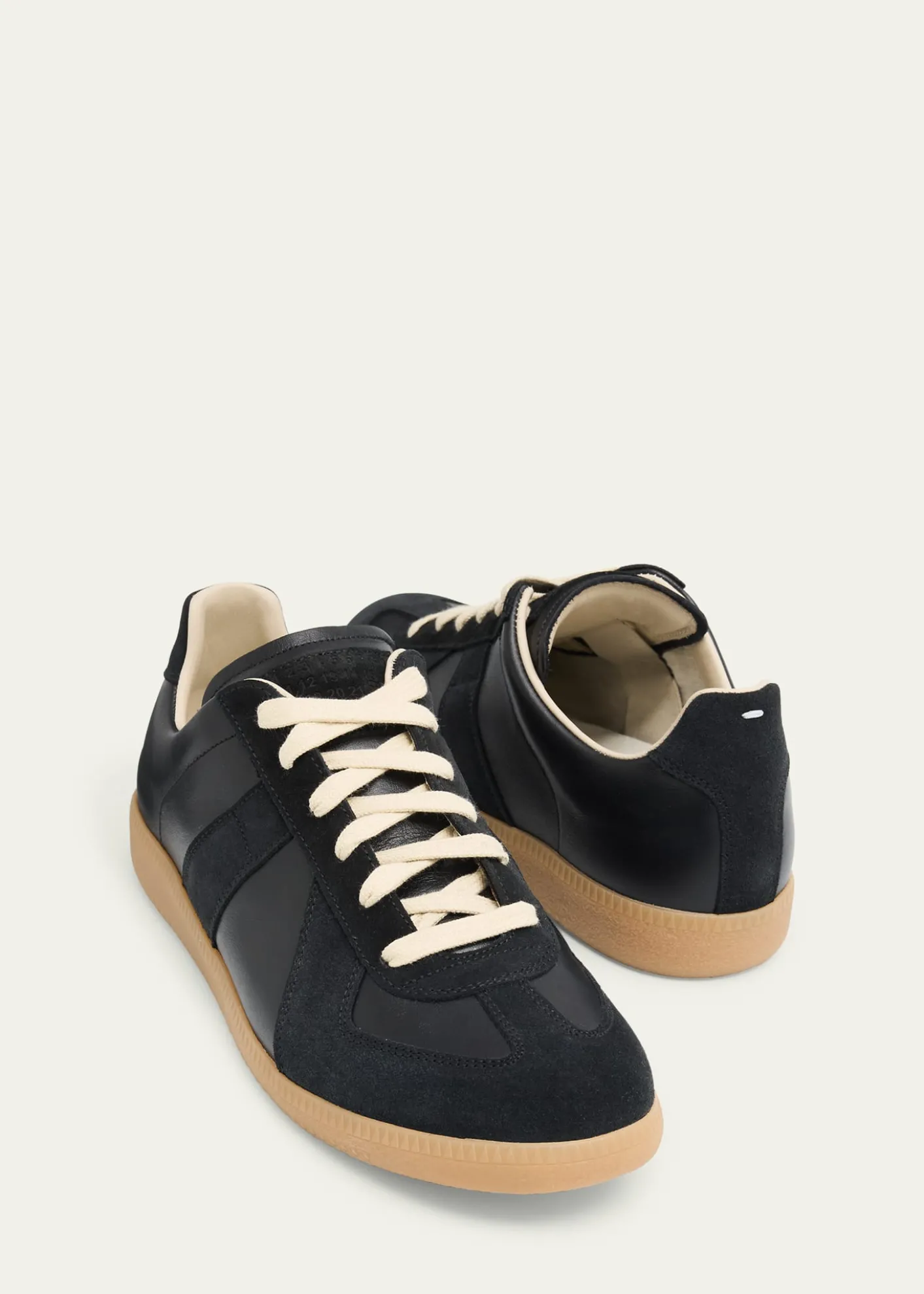 Maison MargielaMen's Replica Leather Low-Top Sneakers