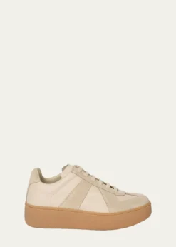 Maison MargielaReplica Mixed Leather Platform Sneakers