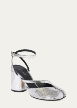 Maison MargielaTabi Broken Mirror Leather Split-Toe Pumps