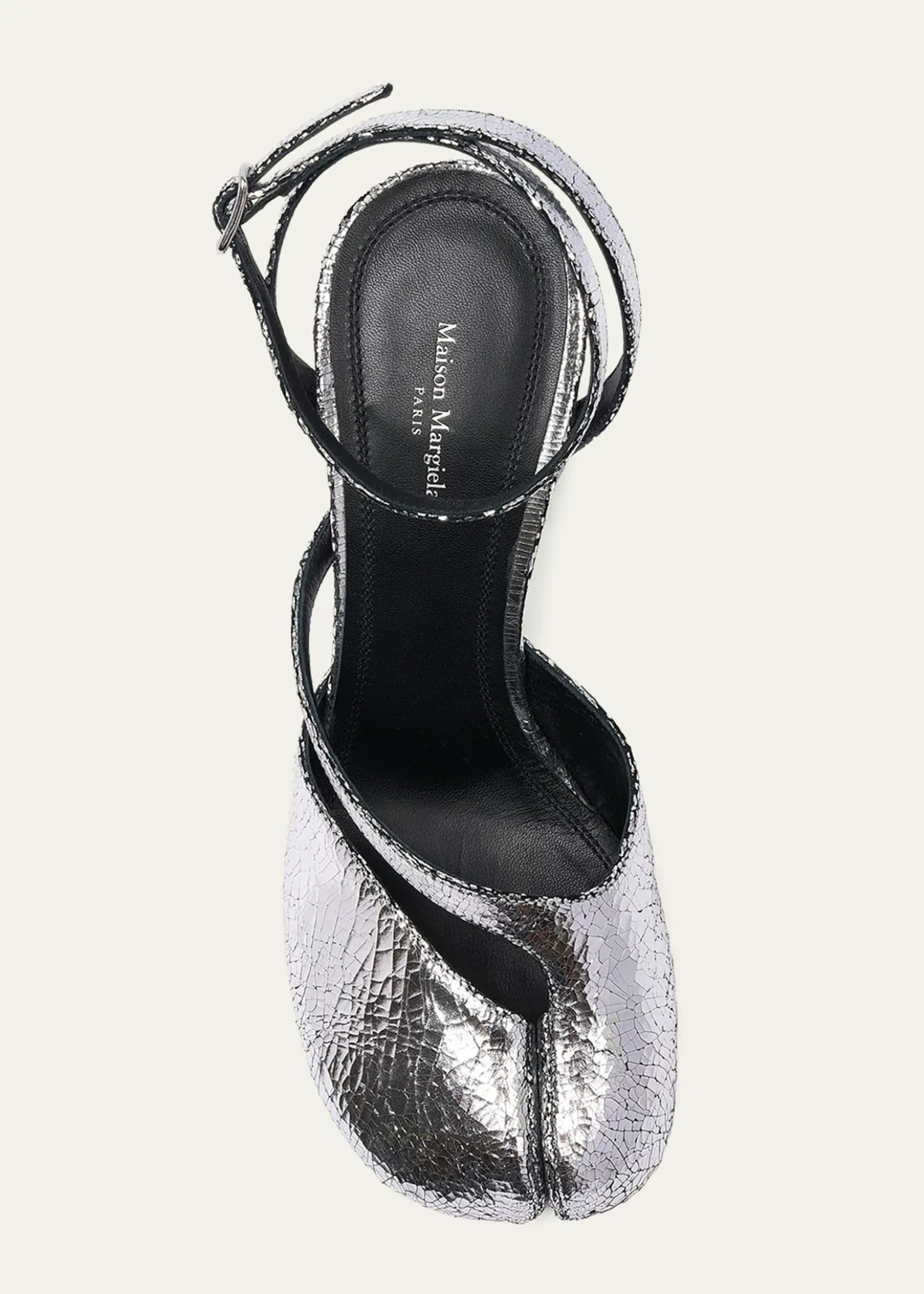 Maison MargielaTabi Broken Mirror Leather Split-Toe Pumps