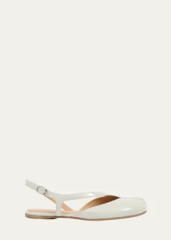 Maison MargielaTabi Leather Split-Toe Slingback Flats