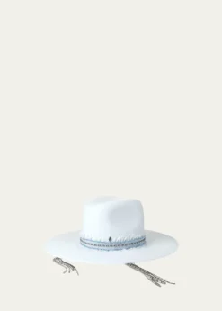 Maison MichelEliza Fedora With Embellished Denim Band