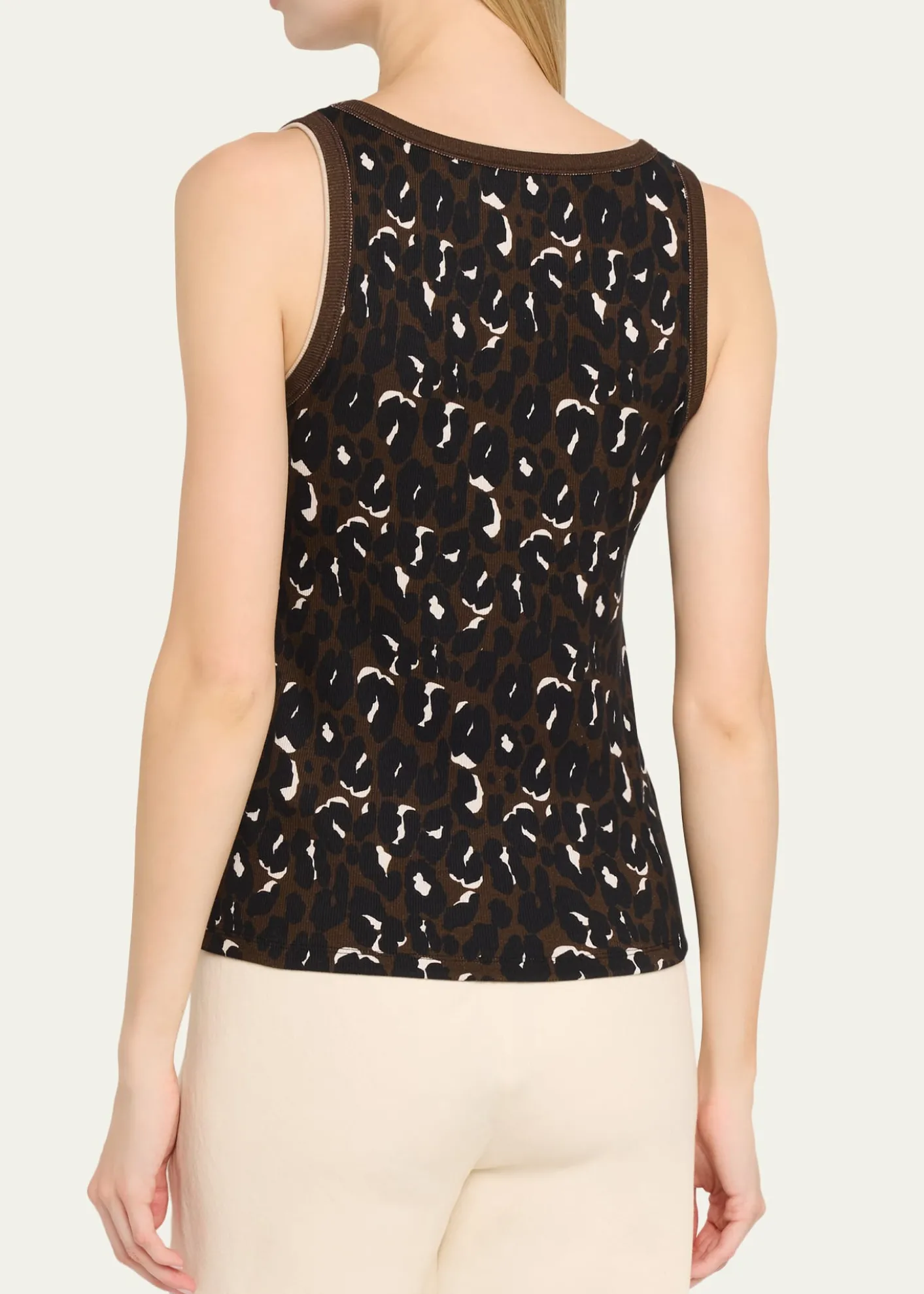 Majestic FilaturesAnimal-Print Organic Cotton Rib Tank Top