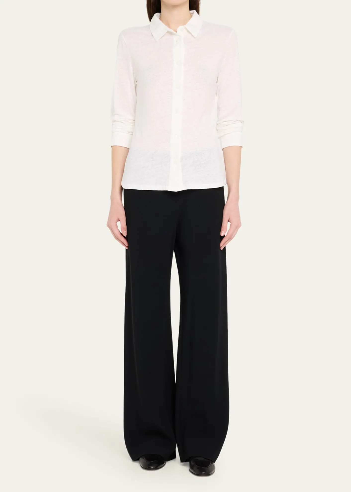 Majestic FilaturesButton-Down Stretch Linen Shirt