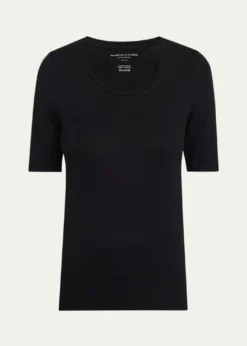 Majestic FilaturesElbow-Sleeve Scoop-Neck Shirt