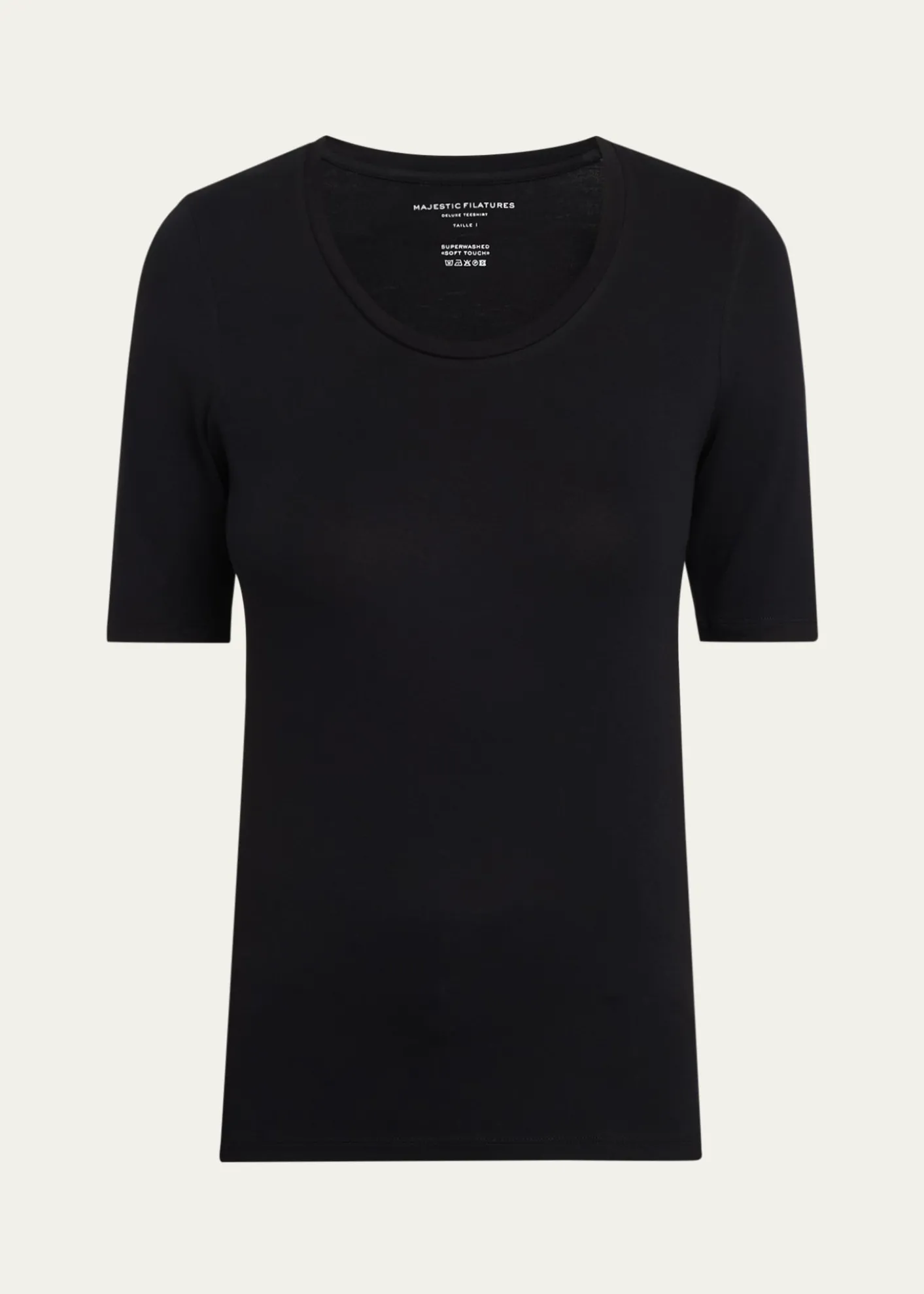 Majestic FilaturesElbow-Sleeve Scoop-Neck Shirt