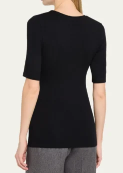 Majestic FilaturesElbow-Sleeve Scoop-Neck Shirt