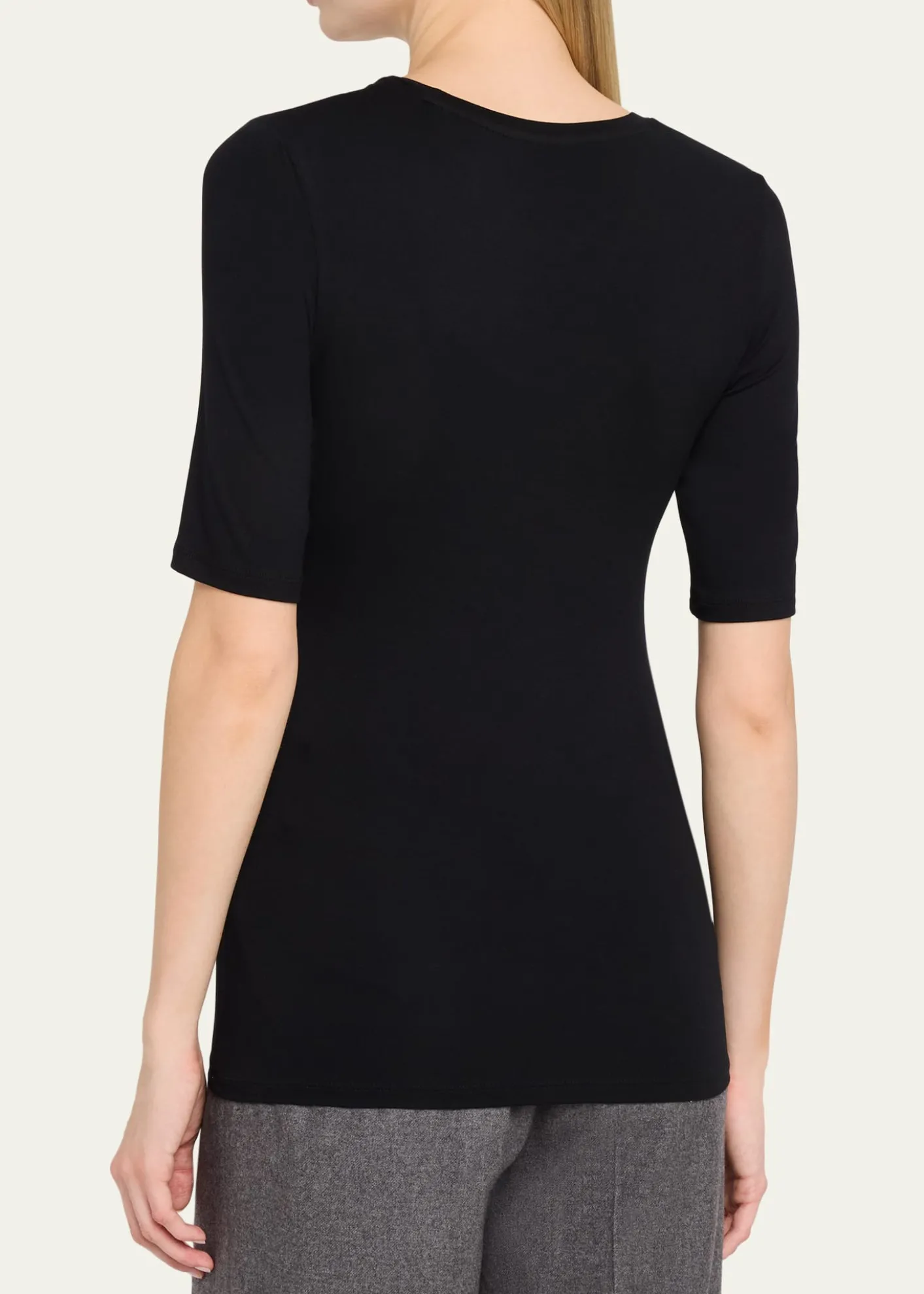 Majestic FilaturesElbow-Sleeve Scoop-Neck Shirt