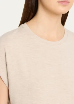 Majestic FilaturesFrench Terry Rolled-Cuff Short-Sleeve Crewneck Tee