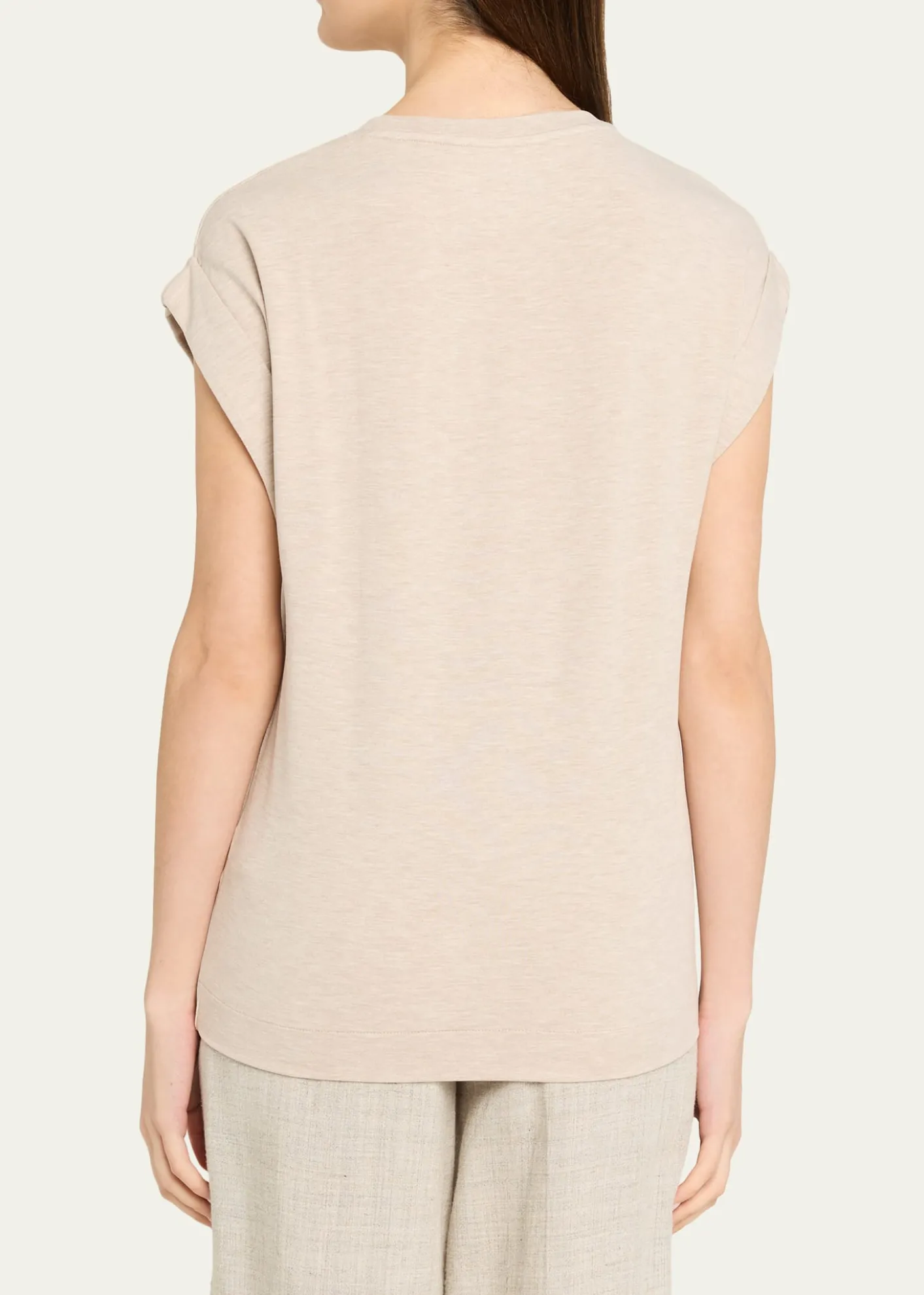 Majestic FilaturesFrench Terry Rolled-Cuff Short-Sleeve Crewneck Tee
