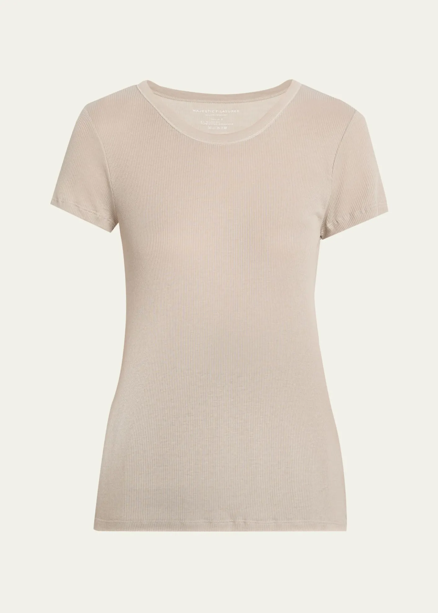 Majestic FilaturesLyocell Cotton Baby Rib Knit T-Shirt