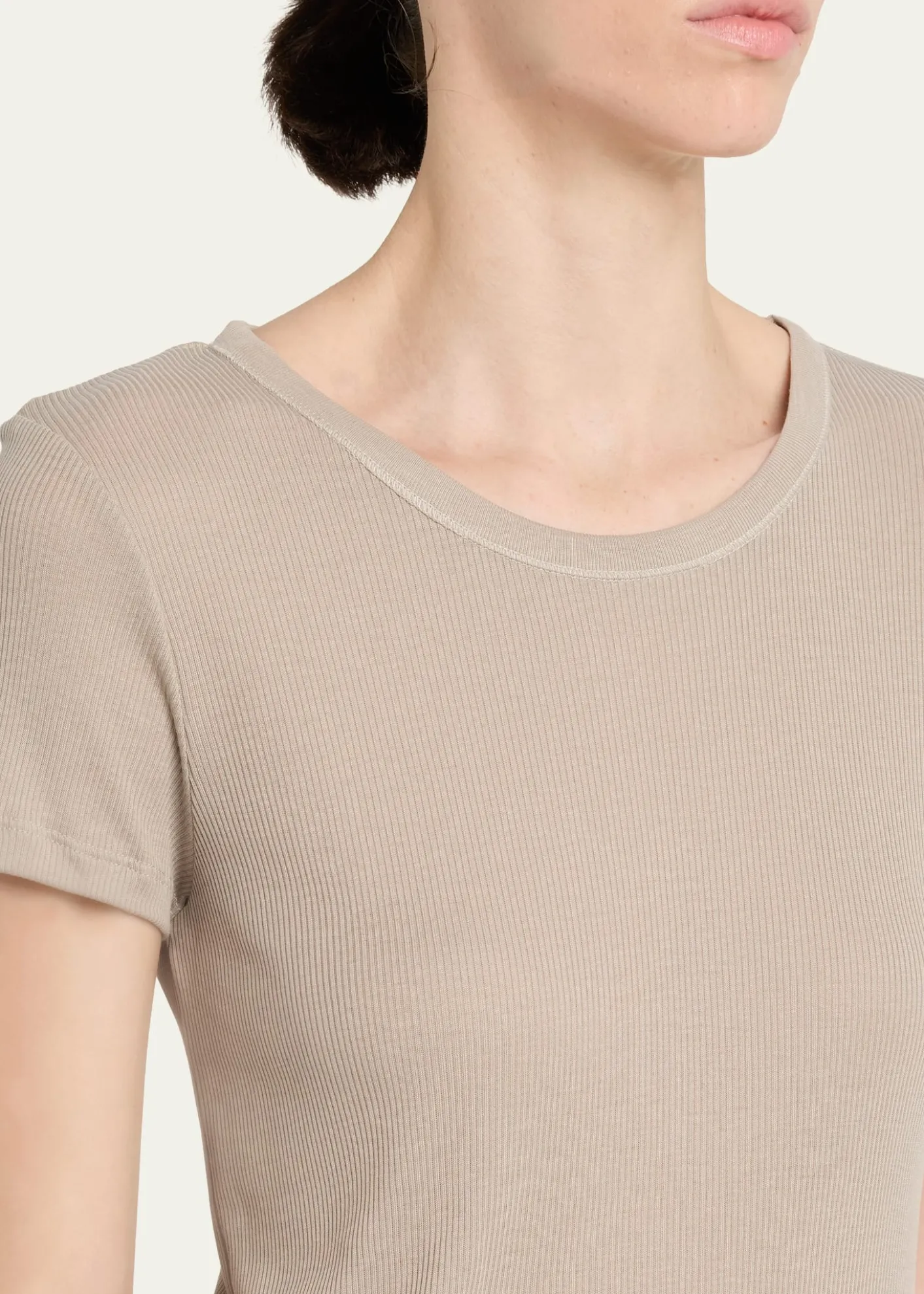 Majestic FilaturesLyocell Cotton Baby Rib Knit T-Shirt