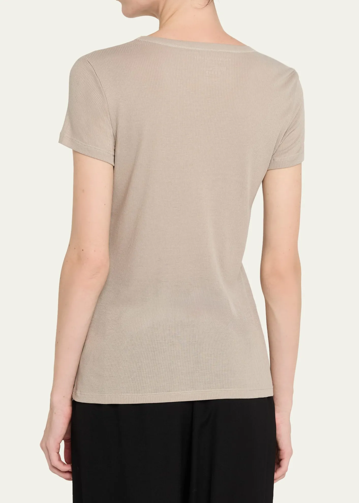 Majestic FilaturesLyocell Cotton Baby Rib Knit T-Shirt