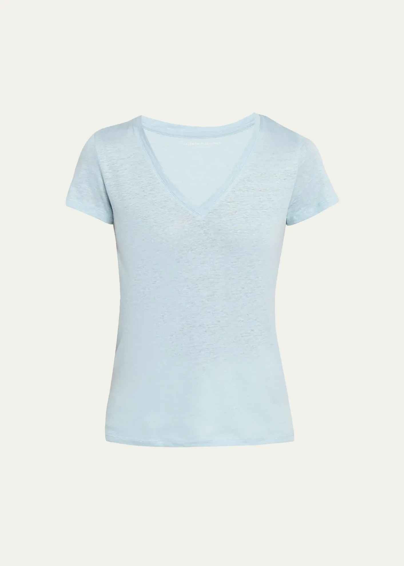 Majestic FilaturesShort-Sleeve Stretch Linen Top