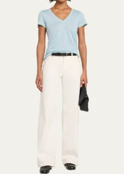 Majestic FilaturesShort-Sleeve Stretch Linen Top