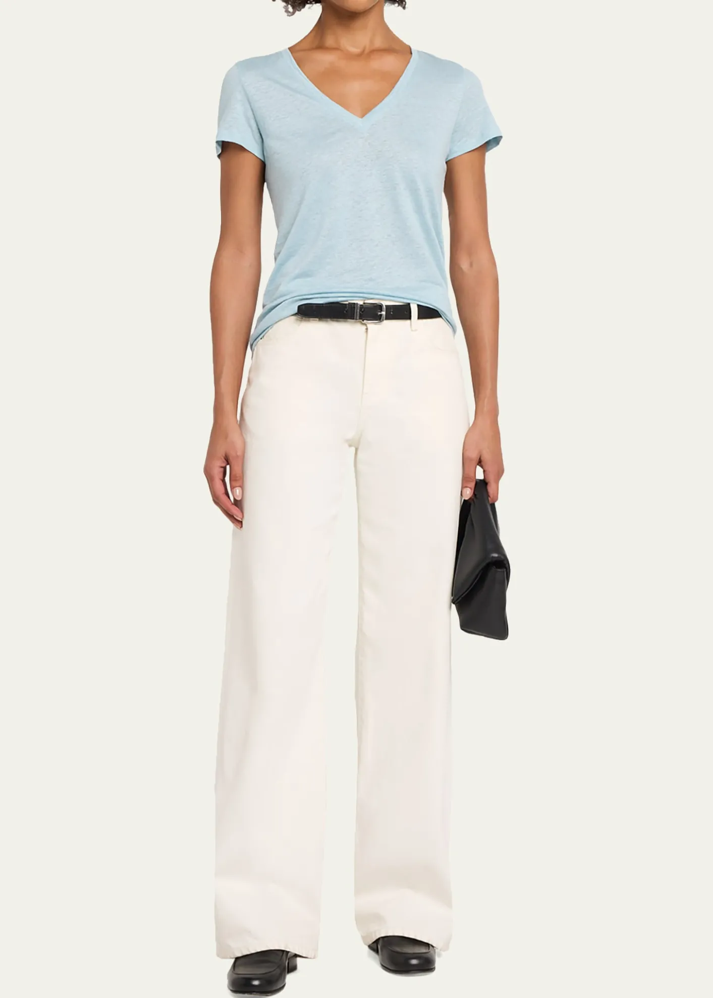 Majestic FilaturesShort-Sleeve Stretch Linen Top