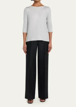 Majestic FilaturesSoft Touch 3/4-Sleeve Metallic Jersey T-Shirt