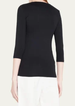 Majestic FilaturesSoft Touch 3/4-Sleeve Scoop-Neck Tee
