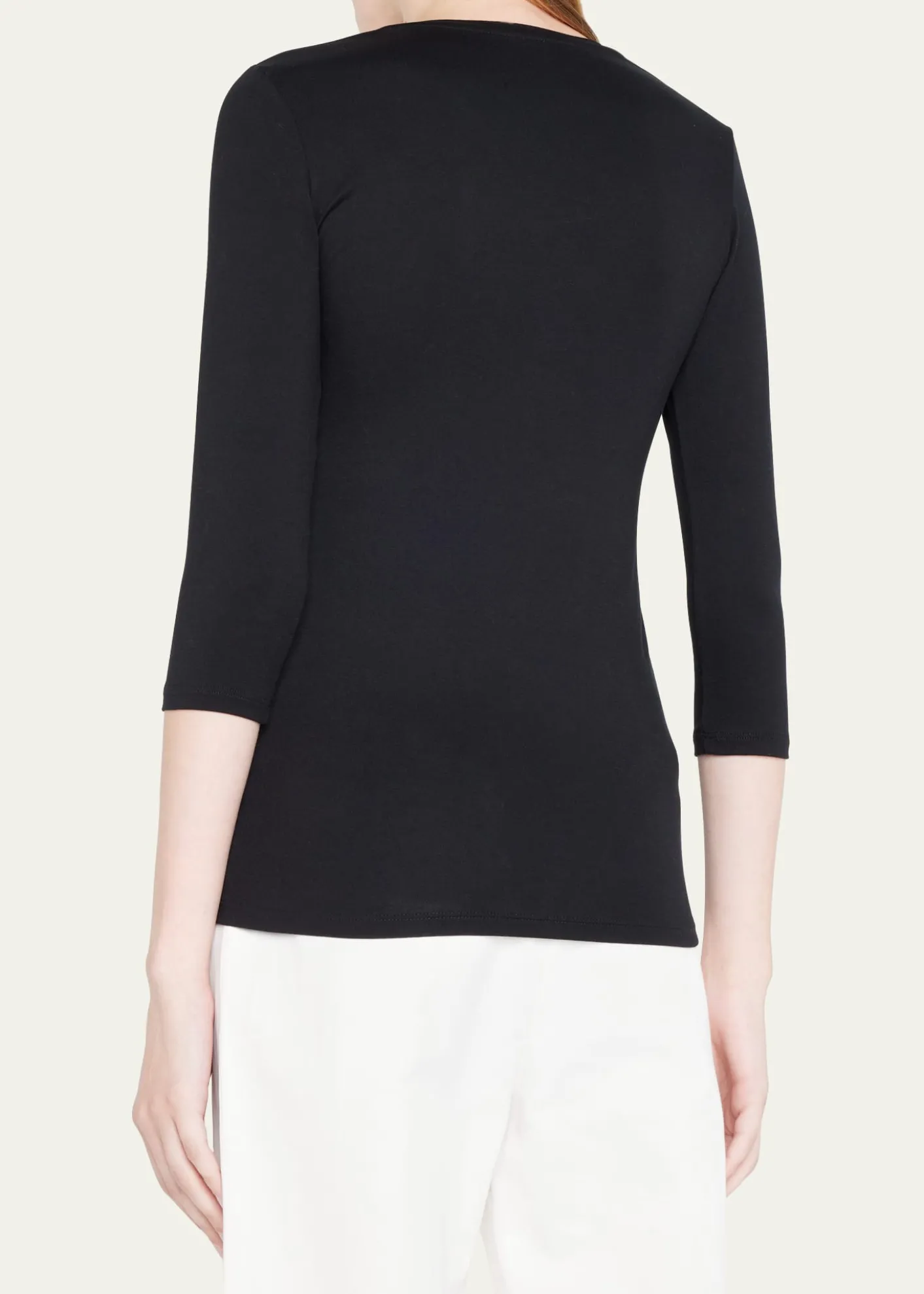 Majestic FilaturesSoft Touch 3/4-Sleeve Scoop-Neck Tee