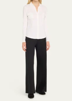 Majestic FilaturesSoft Touch Button-Down Shirt with Pockets