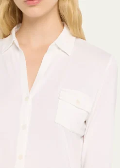 Majestic FilaturesSoft Touch Button-Down Shirt with Pockets
