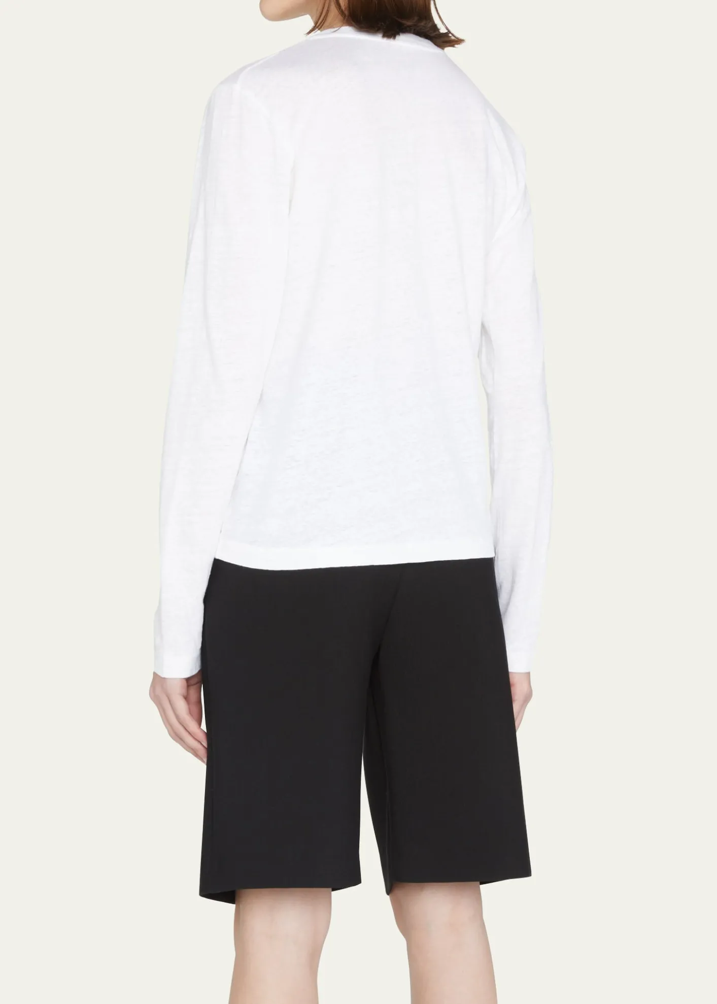 Majestic FilaturesV-Neck Button-Down Long-Sleeve Stretch-Linen Cardigan