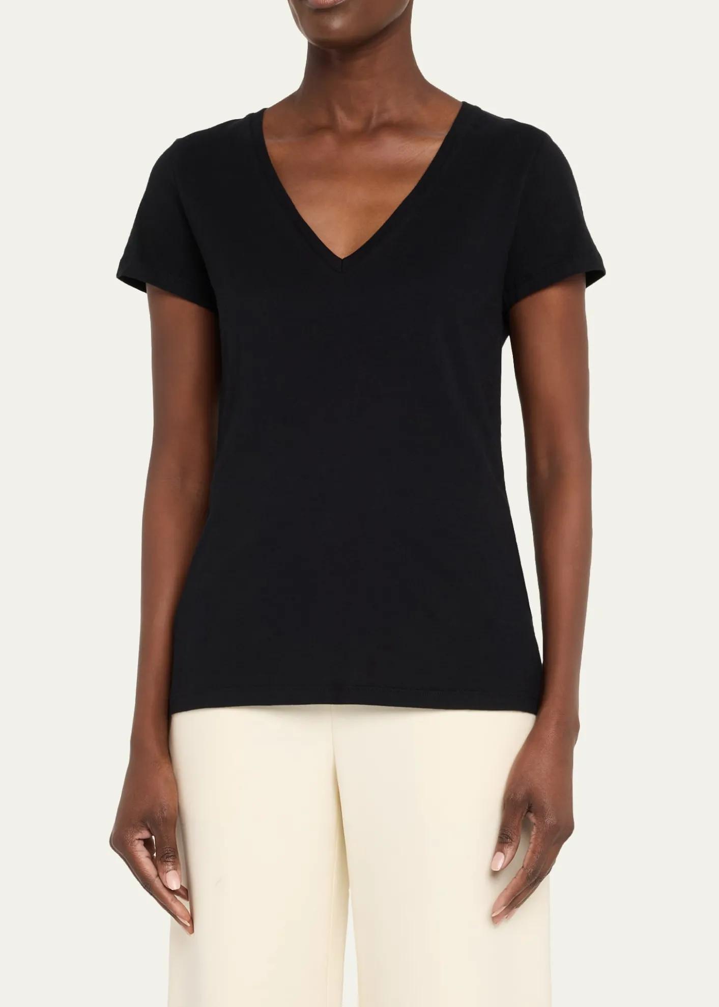Majestic FilaturesV-Neck Organic Cotton T-Shirt