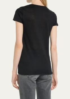 Majestic FilaturesV-Neck Short-Sleeve Stretch Linen T-Shirt