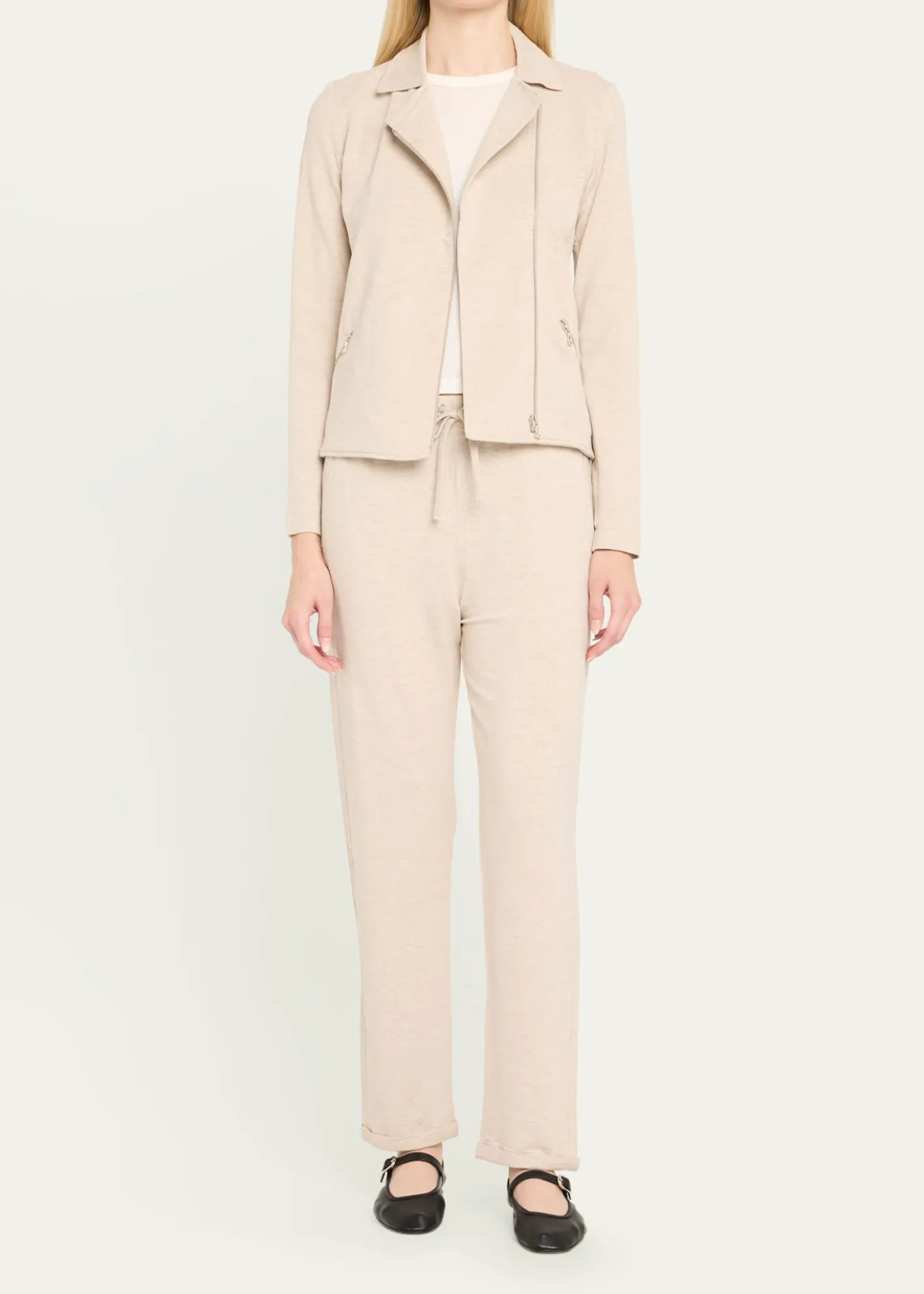 Majestic FilaturesZip-Front French Terry Moto Jacket