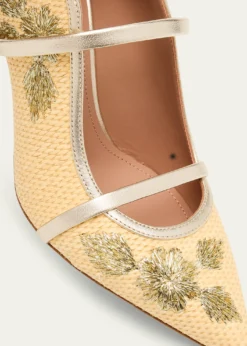 Malone SouliersMaureen Raffia Dual-Band Mule Pumps