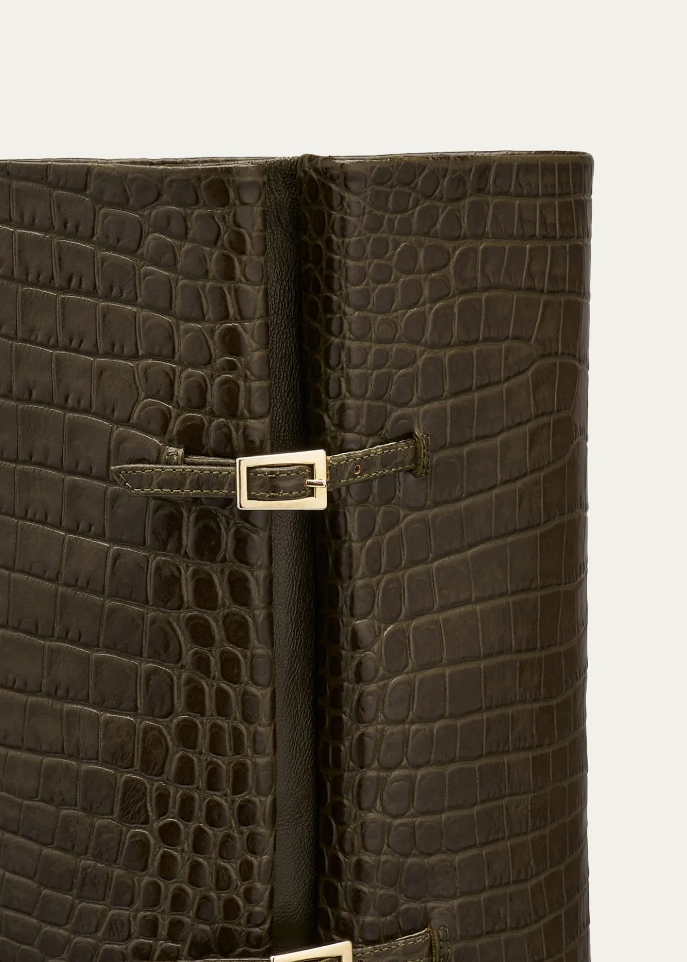 Malone Souliers70mm Nolan Croc-Embossed Leather Knee-High Boots