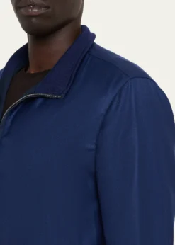 MandelliMen's Cashmere ZIp-Front Blouson Jacket