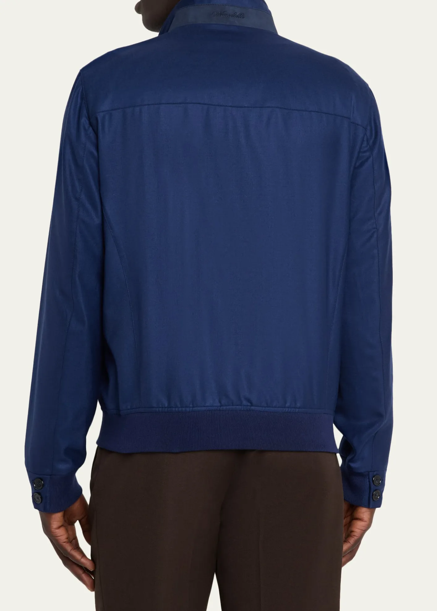 MandelliMen's Cashmere ZIp-Front Blouson Jacket