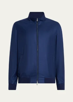 MandelliMen's Cashmere ZIp-Front Blouson Jacket