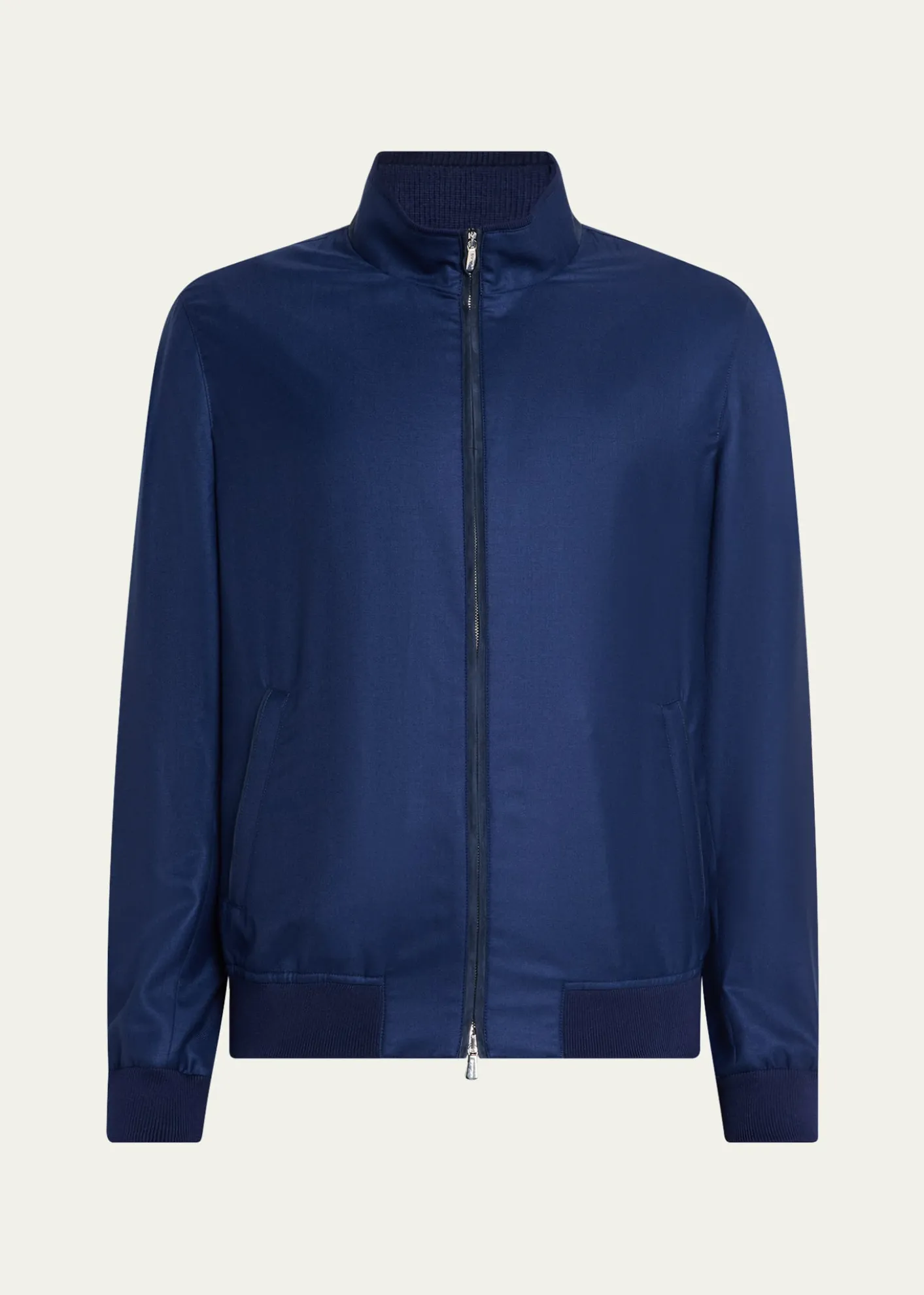 MandelliMen's Cashmere ZIp-Front Blouson Jacket