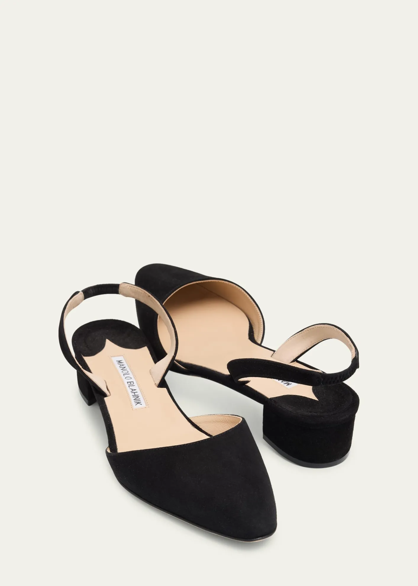 Manolo BlahnikAspro Suede Block-Heel Slingback Pump