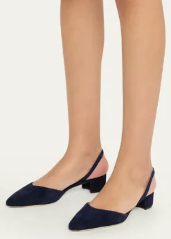 Manolo BlahnikAspro Suede Slingback Ballerina Pumps