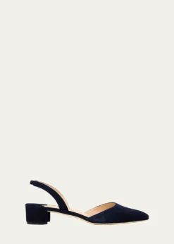 Manolo BlahnikAspro Suede Slingback Ballerina Pumps