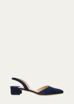 Manolo BlahnikAspro Suede Slingback Ballerina Pumps