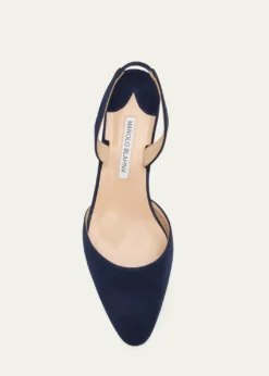 Manolo BlahnikAspro Suede Slingback Ballerina Pumps