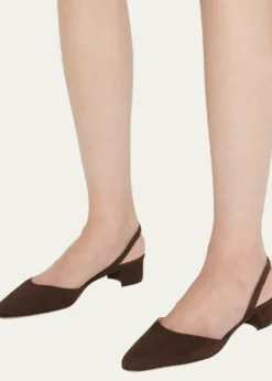 Manolo BlahnikAspro Suede Slingback Ballerina Pumps
