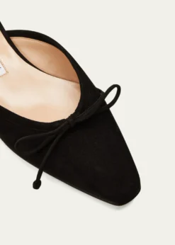 Manolo BlahnikBallerimu Suede Bow Ballerina Flat Mules