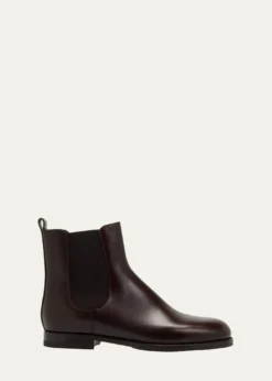 Manolo BlahnikCalfskin Leather Chelsea Booties