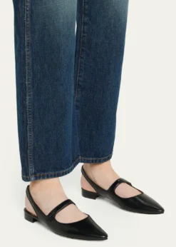 Manolo BlahnikCampari Leather Mary Jane Slingback Flats