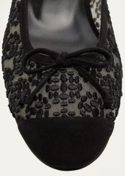Manolo BlahnikCapbal Lace Cap-Toe Ballerina Flats