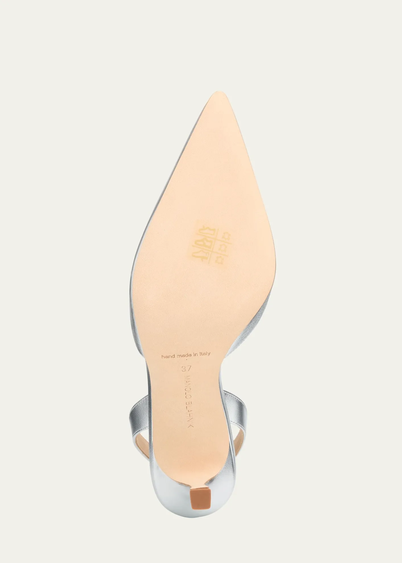Manolo BlahnikCarolyne Metallic Leather Mid-Heel Slingback Pumps