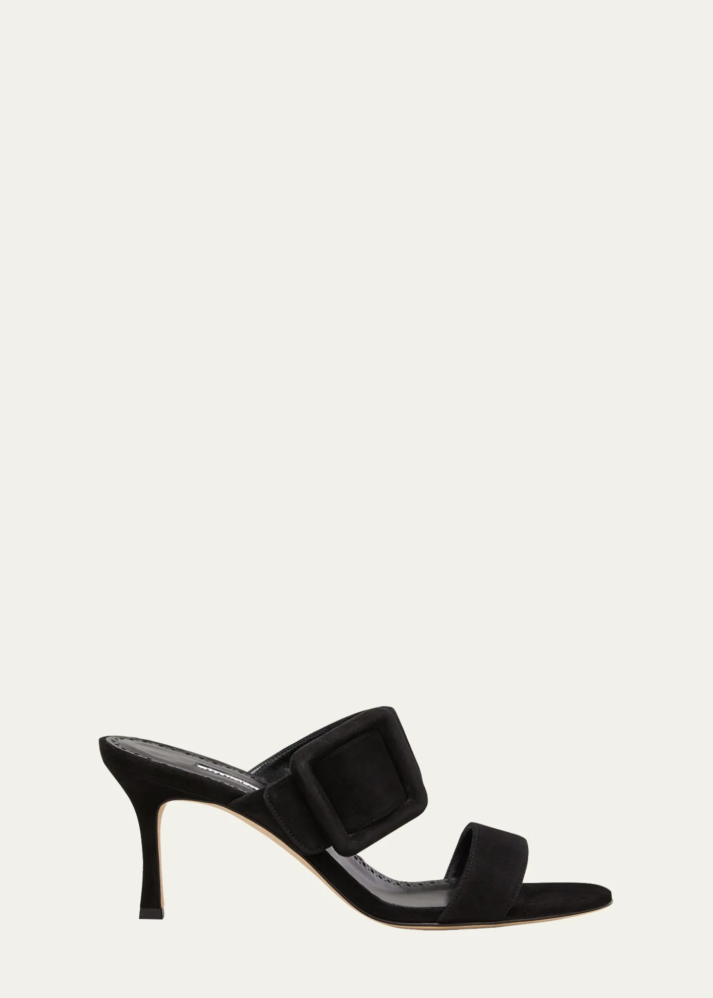 Manolo BlahnikGable Suede Buckle Slide Sandals
