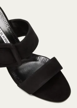Manolo BlahnikGable Suede Buckle Slide Sandals